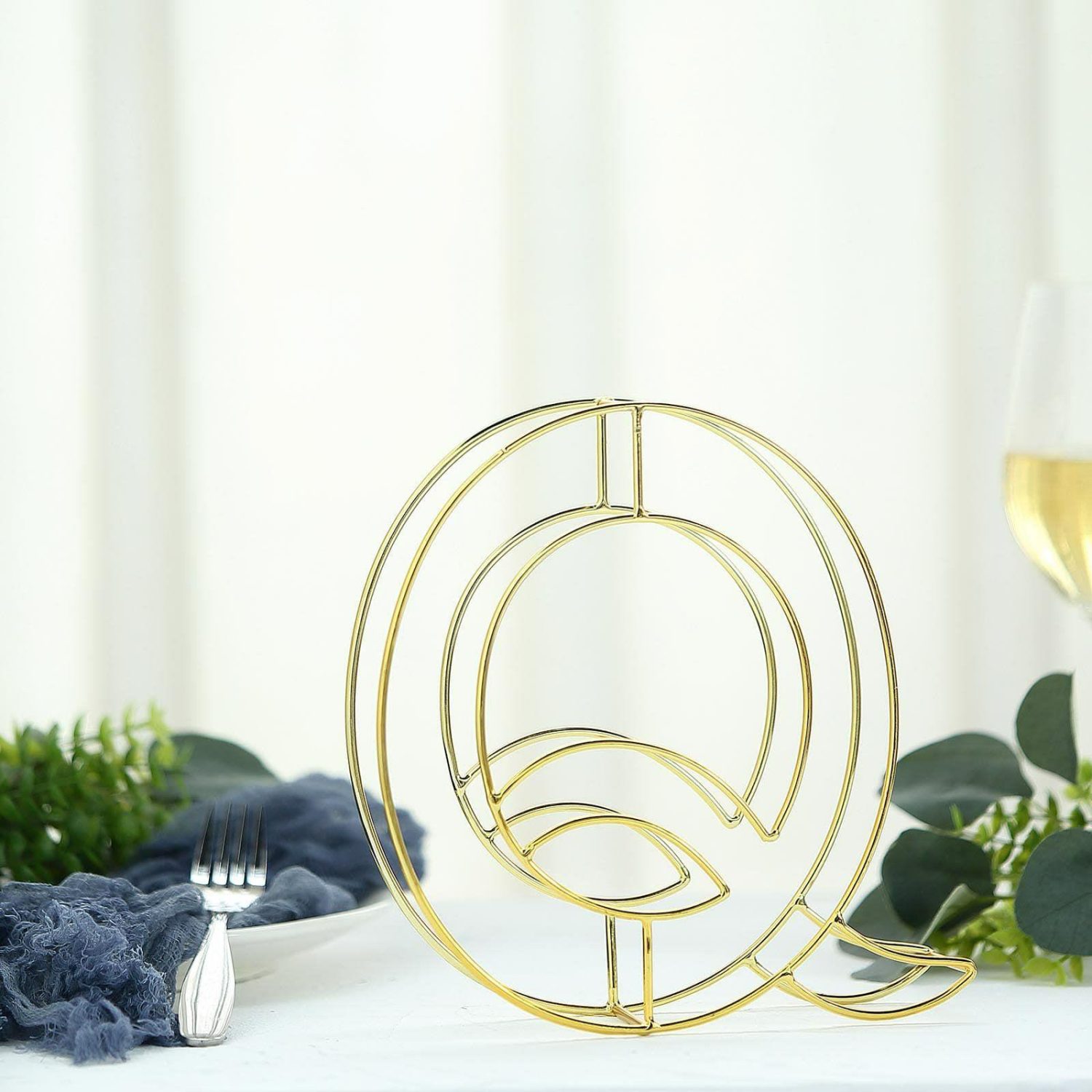 Letters & Table Numbers | Gold Freestanding 3D Decorative Wire “Q” Letter, Wedding Centerpiece 8″ Tall Letters & Table Numbers Letter Q