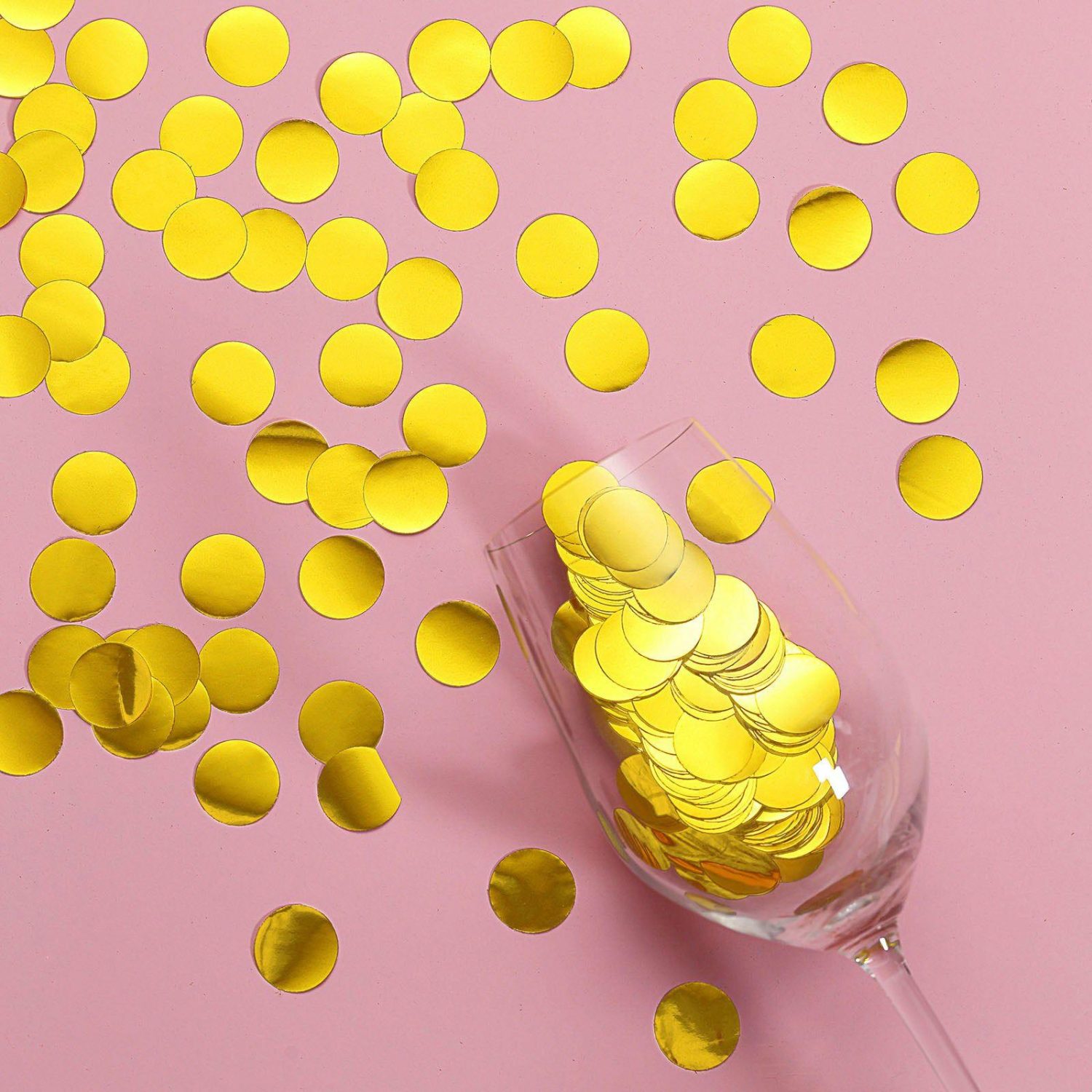 Table Scatters | Gold Round Foil Metallic Table Confetti Dots, Balloon Confetti Decor 18G Bag Table Accents Gold